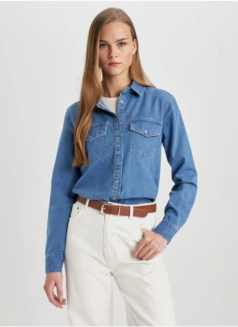 ديفاكتو Regular Fit Jean Shirt