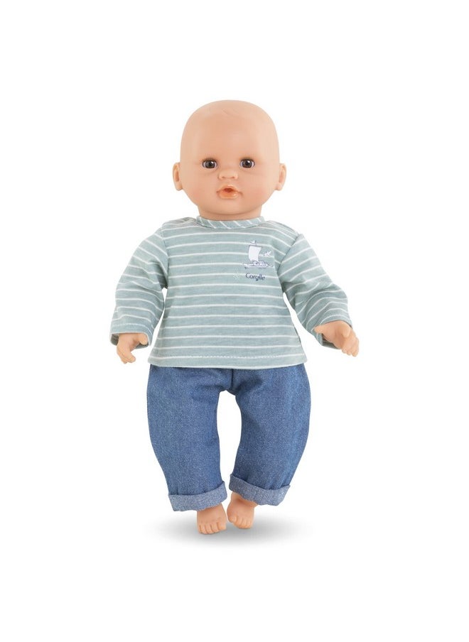 Corolle Corolle 12” Baby Doll Outfit - Loire Riverside Pants & Striped T-Shirt - Mon Premier Poupon Clothing and Accessories fit 12" Dolls, for Kids Ages 18 Months and up  - Image 3