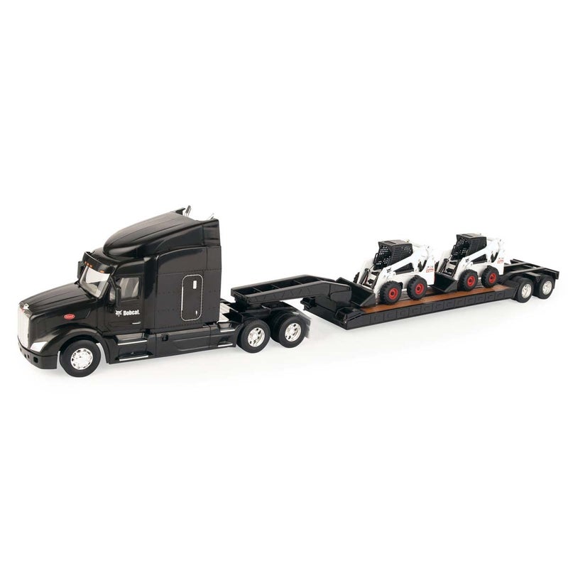 ERTL 132 Big Roads Peterbilt 579 with Lowboy Trailer and 2 DieCast Bobcat S450 Skidloaders 47368 - Image 3
