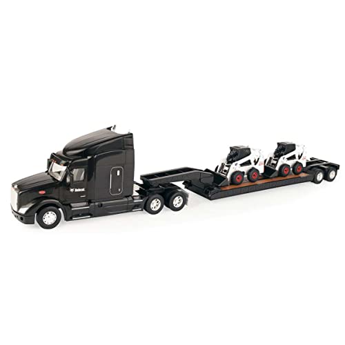 ERTL 132 Big Roads Peterbilt 579 with Lowboy Trailer and 2 DieCast Bobcat S450 Skidloaders 47368 - Image 1