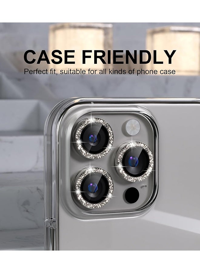 SUNDAREE متوافق مع iPhone 16 Pro/iPhone 16 Pro Max واقي عدسة الكاميرا اللامع، غطاء كاميرا من الزجاج المقوى 9H واقي شاشة حلقة معدنية ملحقات الديكور (لامع-تيتانيوم طبيعي) - Image 4