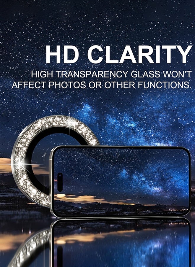 SUNDAREE متوافق مع iPhone 16 Pro/iPhone 16 Pro Max واقي عدسة الكاميرا اللامع، غطاء كاميرا من الزجاج المقوى 9H واقي شاشة حلقة معدنية ملحقات الديكور (لامع-تيتانيوم طبيعي) - Image 5