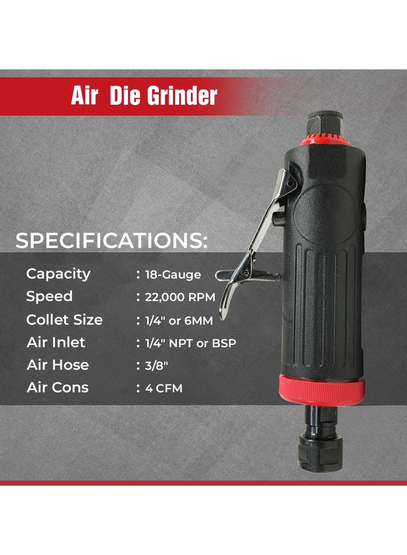 Air Die Grinder 1/4 6mm Pneumatic Die Grinder Air Powered 18 Gauge 22000 RPM Grinding Machine Engraving Polish Pneumatic Rotary Tool  - Image 4