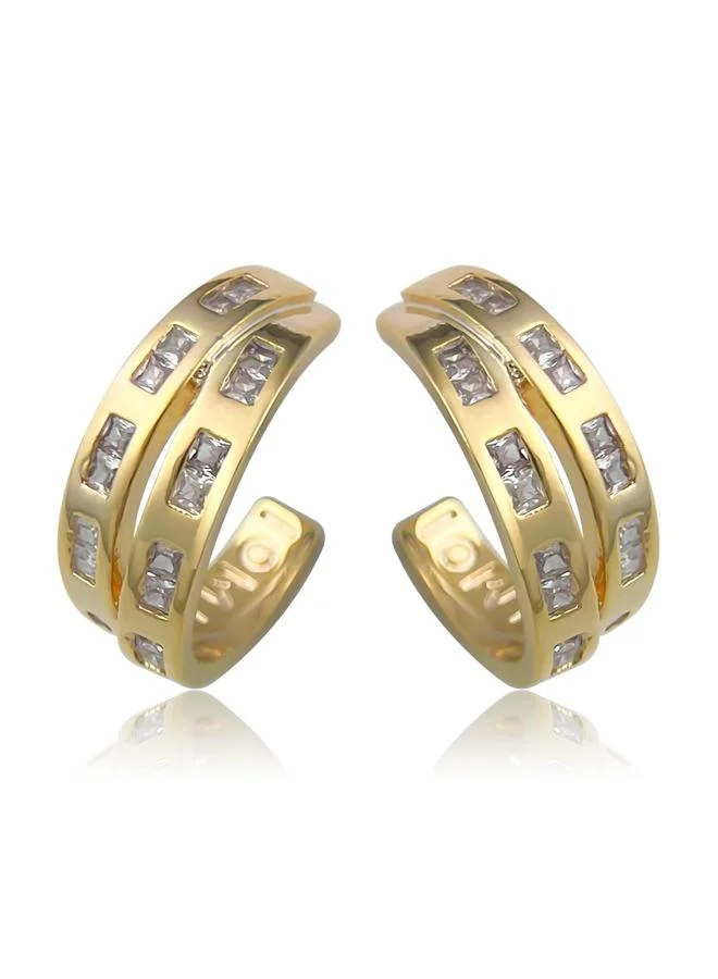 Take Two  Embellished Half Hoop Earrings for Women | Best Price UAE