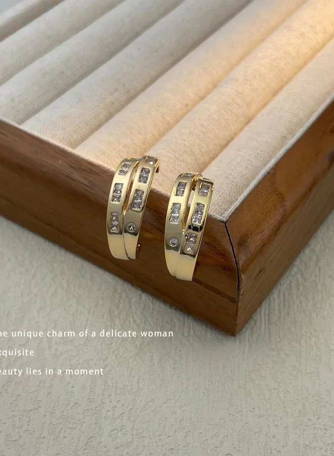Take Two  Embellished Half Hoop Earrings for Women | Best Price UAE