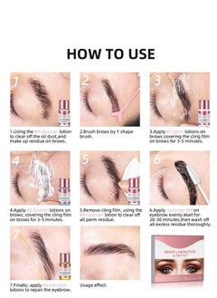ibcccndc Brow Lamination Kit, 2 In 1 DIY Eyebrow Lamination Kit with Black & Brown Colors for Fuller Thicker Brows, Professional Eyebrow Perming Kit for Salon & Home Use, Lasts Up to 6 Weeks  - Image 4