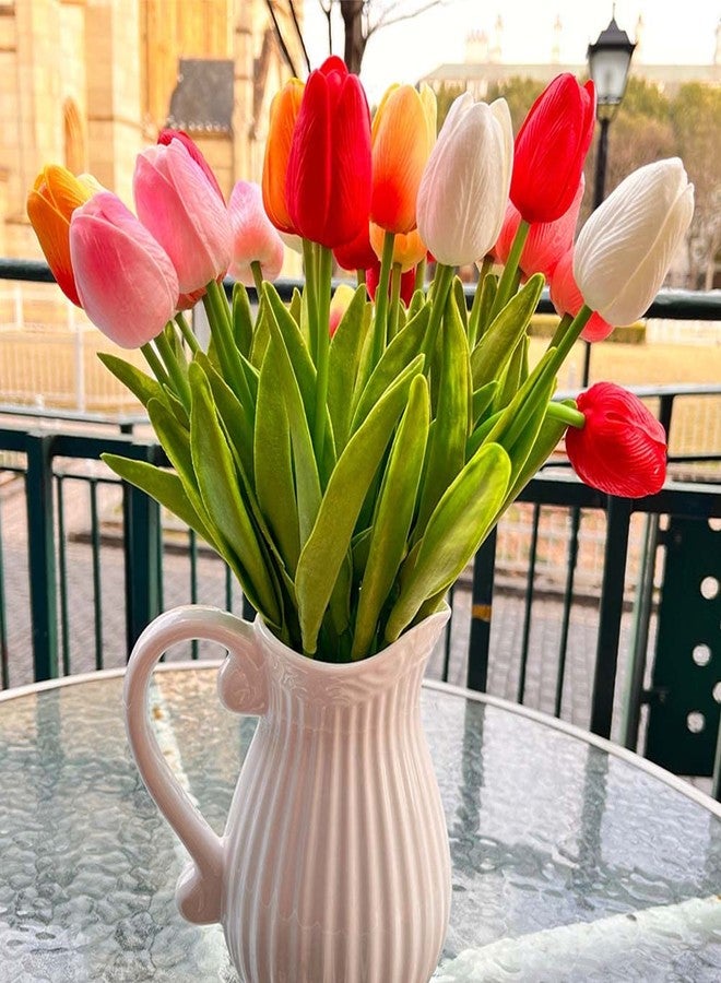 Bodosac 24pcs Multicolor Artificial Tulip Latex Real Touch for DIY Bouquets Wedding Party Bridal Baby Shower Home Decor (Multicolor Tulip) - Image 5