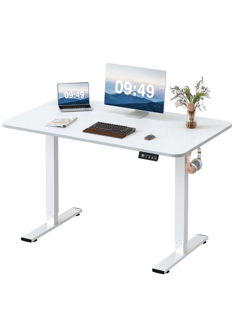 OASIS DESERT - Electric Height Adjustable Standing Desk Large 48 x 24 Inches Sit Stand up Desk Home Office Computer Desk Memory Preset with T-Shaped Metal Bracke - Image 1