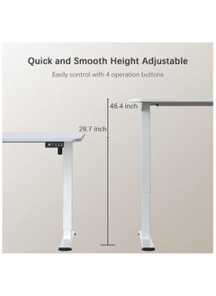 OASIS DESERT Electric Height Adjustable Standing Desk Large 48 x 24 Inches Sit Stand up Desk Home Office Computer Desk Memory Preset with T-Shaped Metal Bracke  - Image 2
