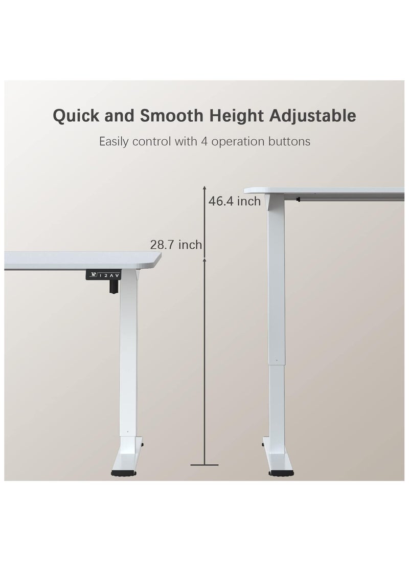 OASIS DESERT - Electric Height Adjustable Standing Desk Large 48 x 24 Inches Sit Stand up Desk Home Office Computer Desk Memory Preset with T-Shaped Metal Bracke - Image 1