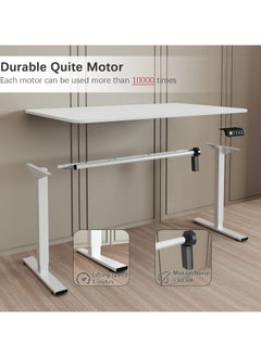 OASIS DESERT Electric Height Adjustable Standing Desk Large 48 x 24 Inches Sit Stand up Desk Home Office Computer Desk Memory Preset with T-Shaped Metal Bracke  - Image 3