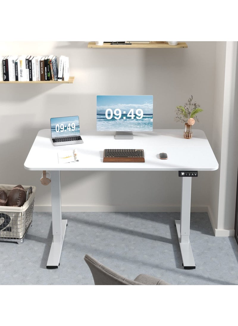OASIS DESERT - Electric Height Adjustable Standing Desk Large 48 x 24 Inches Sit Stand up Desk Home Office Computer Desk Memory Preset with T-Shaped Metal Bracke - Image 1