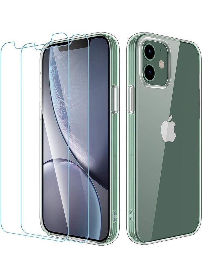 Protective Case Cover For iPhone 12 Mini With 2-Piece Screen Protector Clear - Image 1
