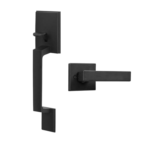 Aqara Front Door Handleset, Single Cylinder Exterior Door Entry Handle with Door Lever, Reversible for Right and Left Handed Sided Doors, Non-Locking, Ideal for Modern Doors Smart Locks - Image 1