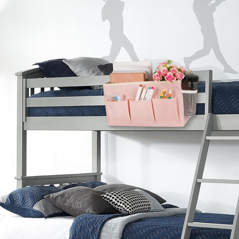 Bedside Caddy Storage Bag with Hooks for Headboards, Bunk Beds, Hospital Beds, Dorm Bed Rails - Holds Phones, Books, Remotes, Water Bottles - Image 3