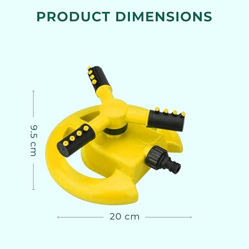 Roots & Leaf 360° Automatic Rotating Garden Sprinkler with 45° Adjustable Arms | Durable ABS Material | Coverage up to 32 Feet | for Efficient Watering in Gardens and Lawns (Pack of 1) - Image 3