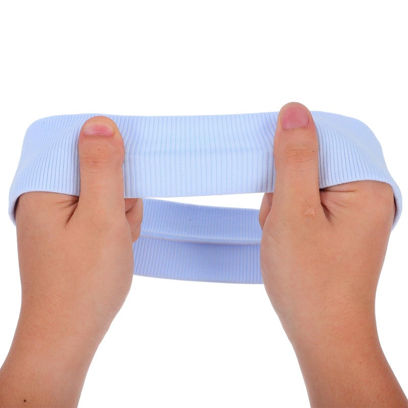 3pcs Unisex Sports Headbands Elastic Sweat Absorbing for Running Yoga Sky Blue - Image 5