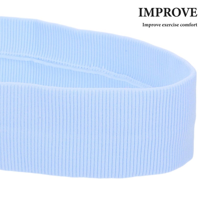 3pcs Unisex Sports Headbands Elastic Sweat Absorbing for Running Yoga Sky Blue - Image 4