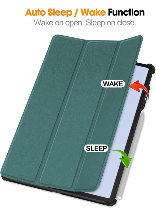 اليشمك حافظة Huawei Matepad Air مقاس 11.5 بوصة، حافظة كمبيوتر لوحي ذكية ثلاثية الطي، غطاء حماية قابل للطي بزوايا متعددة الرؤية مع خاصية النوم التلقائي لهاتف هواوي Matepad Air 2023 أخضر داكن - Image 2