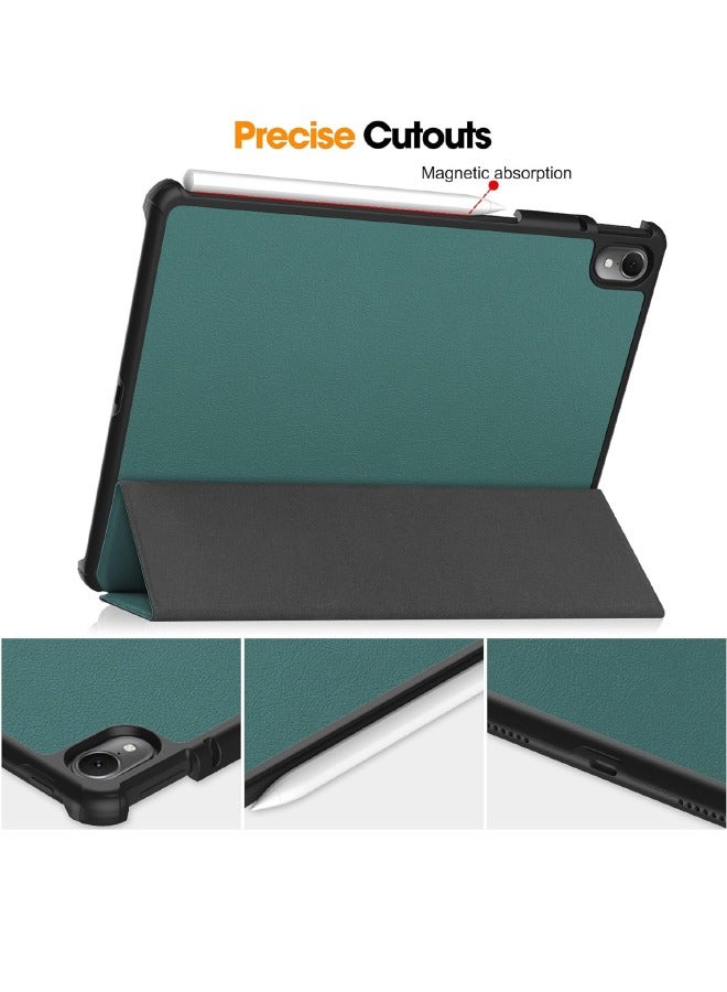 اليشمك حافظة Huawei Matepad Air مقاس 11.5 بوصة، حافظة كمبيوتر لوحي ذكية ثلاثية الطي، غطاء حماية قابل للطي بزوايا متعددة الرؤية مع خاصية النوم التلقائي لهاتف هواوي Matepad Air 2023 أخضر داكن - Image 4