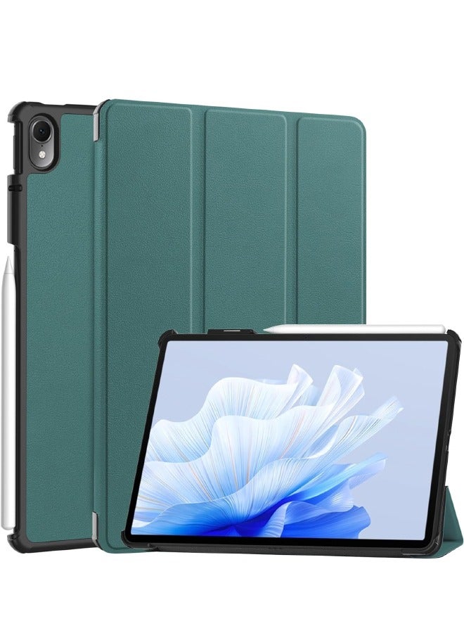 اليشمك حافظة Huawei Matepad Air مقاس 11.5 بوصة، حافظة كمبيوتر لوحي ذكية ثلاثية الطي، غطاء حماية قابل للطي بزوايا متعددة الرؤية مع خاصية النوم التلقائي لهاتف هواوي Matepad Air 2023 أخضر داكن - Image 1
