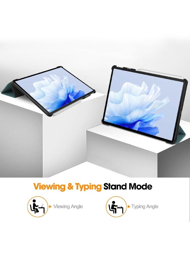 اليشمك حافظة Huawei Matepad Air مقاس 11.5 بوصة، حافظة كمبيوتر لوحي ذكية ثلاثية الطي، غطاء حماية قابل للطي بزوايا متعددة الرؤية مع خاصية النوم التلقائي لهاتف هواوي Matepad Air 2023 أخضر داكن - Image 3