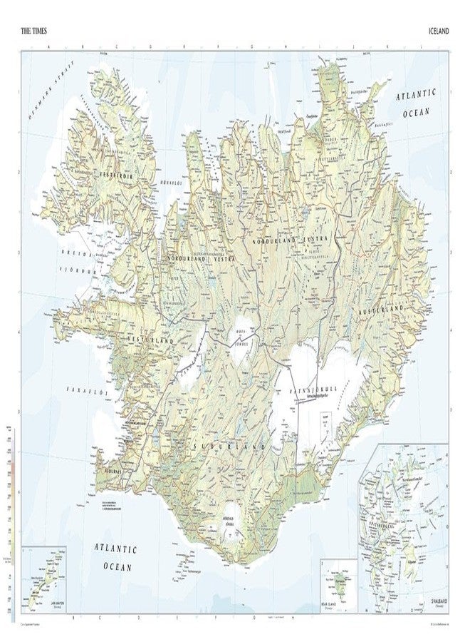 MapSherpa أطلس التايمز: أيسلندا - صغير الحجم - ملصق 22.25 × 16.25 بوصة - تغليف أمامي - Image 1
