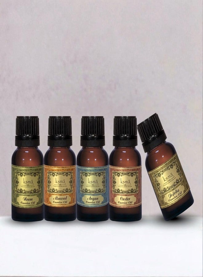 Ksma Natural Oil Combo Pack of 5 | Neem, Castor, Argan, Almond & Jojoba Oil | 15 ml Each | Soap & Lotion Making - Image 2