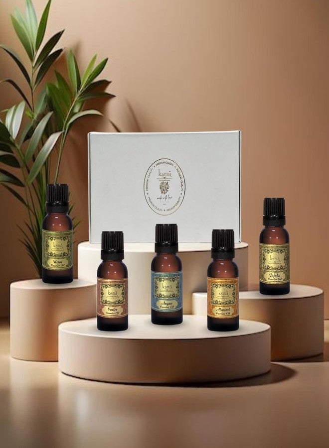 Ksma Natural Oil Combo Pack of 5 | Neem, Castor, Argan, Almond & Jojoba Oil | 15 ml Each | Soap & Lotion Making - Image 4