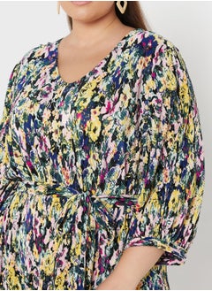 Vero Moda Curve Belted Puff Sleeve Plisse Dress  - Image 3