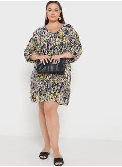 Vero Moda Curve Belted Puff Sleeve Plisse Dress  - Image 4
