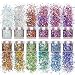 Allstarry 12 Colors Chunky Glitter Holographic Craft Glitter Cosmetic Nail Art Sequins Mixed Fine Glitter Flakes for Nails Art Decoration Hair Eyes Face Body Resin Tumblers Epoxy Slime - Image 2