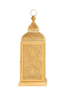 Hilalful HilalFul Handmade Chakra Large Golden Decorative Candle Holder Lantern | For Home Decor in Eid, Ramadan, Wedding | Living Room, Bedroom, Indoor, Outdoor Decoration | Islamic Themed | Moroccan  - Image 1