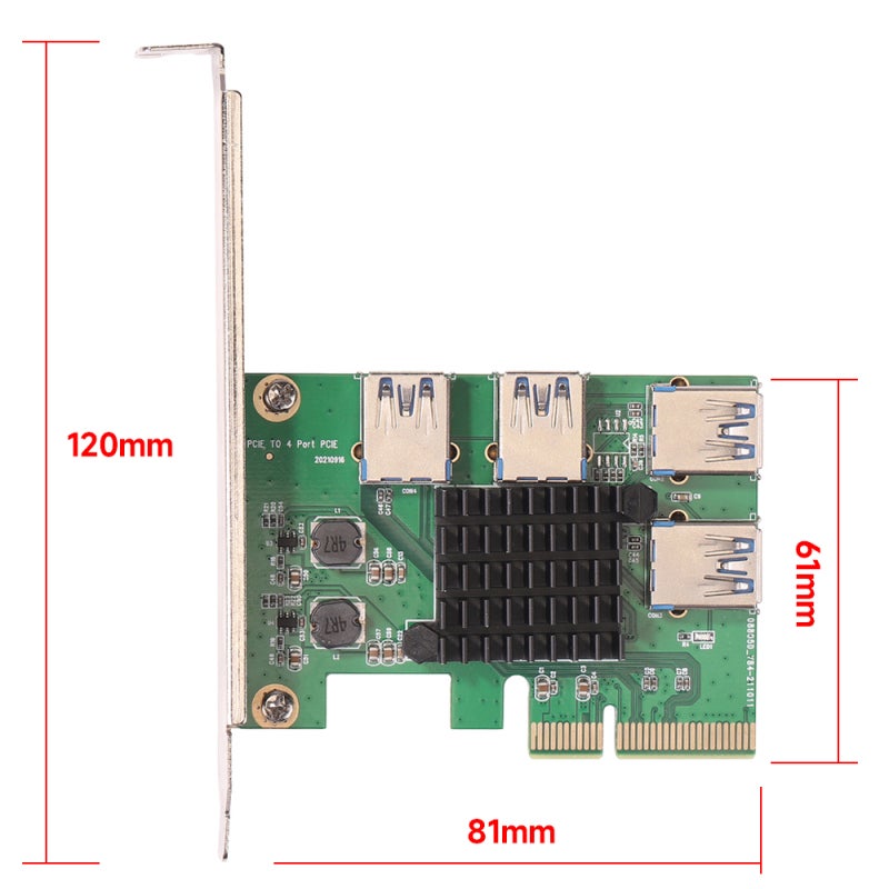 بطاقة محول Pci-E X4 إلى Usb3.0: خضراء، شريحة تحكم رئيسية مدمجة عالية الأداء - تصميم إصبع ذهبي سميك، لوحة PCB عالية الجودة لتوسيع فتحة Pci-E X4/X8/X16 - Image 2
