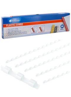 ATLAS 100-Piece Plastic Binding Combs 6mm Width White  - Image 1