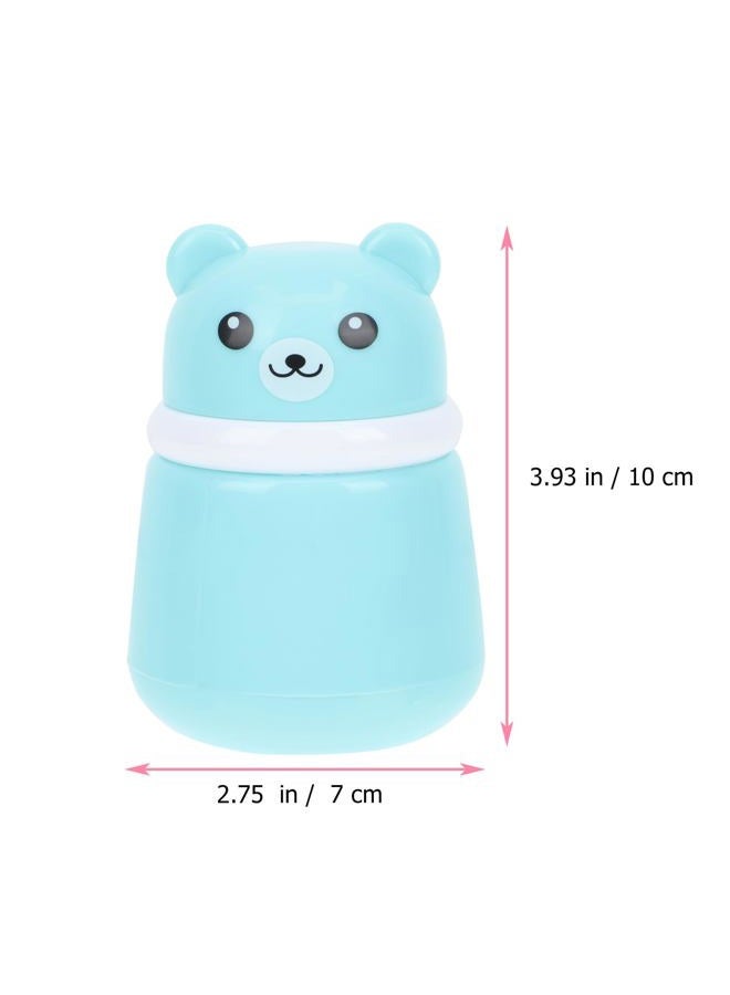 OSALADI Baby Powder Bottle: Cartoon Bear Powder Puff Box, Infant Loose Powder Box with Puff, Talcum Powder Container, Portable Powder Dispenser for Kids (Blue) - Image 2