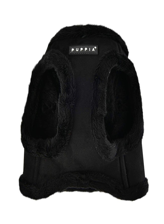 Puppia Terry Vest Dog Harness Step-in Winter Suede Warm No Choke No Pull Training Walking for Small and Medium Dog, Black, Medium - Image 3