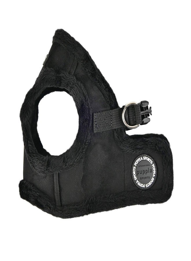 Puppia Terry Vest Dog Harness Step-in Winter Suede Warm No Choke No Pull Training Walking for Small and Medium Dog, Black, Medium - Image 4