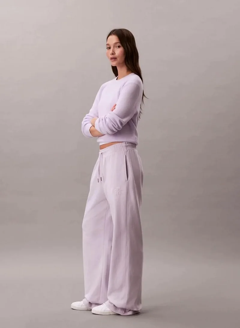 Calvin Klein Island Lilac Cotton Terry Monogram Joggers for Women | Best Price UAE