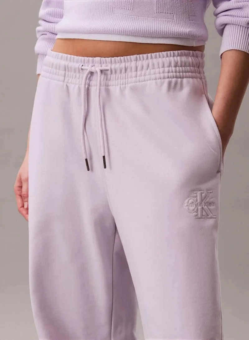 Calvin Klein Island Lilac Cotton Terry Monogram Joggers for Women | Best Price UAE