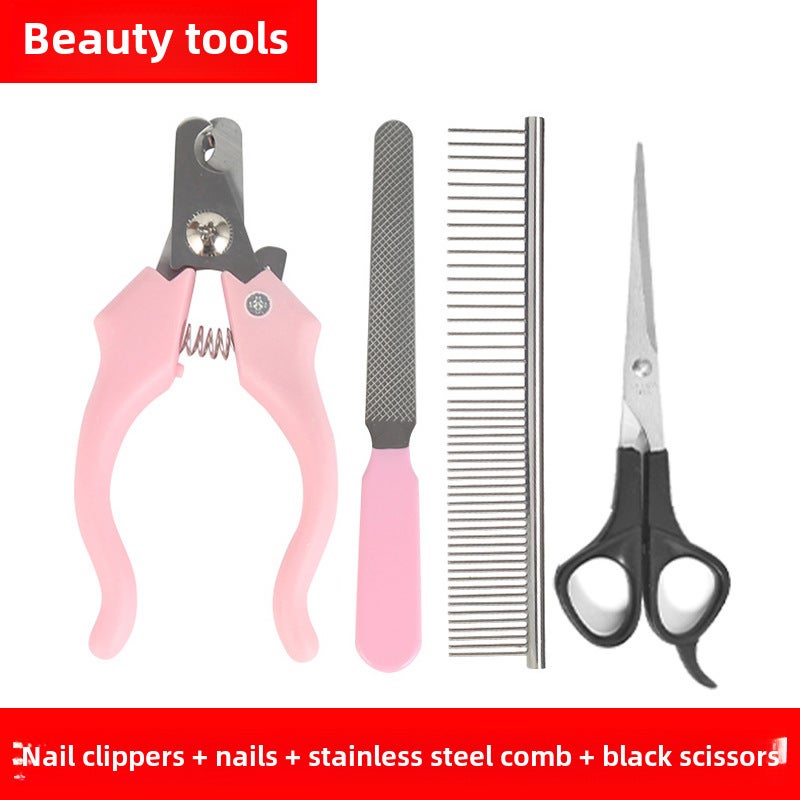 Generic Electric Pet Hair Trimmer Set (PET) black flat scissors nail cover steel comb 
