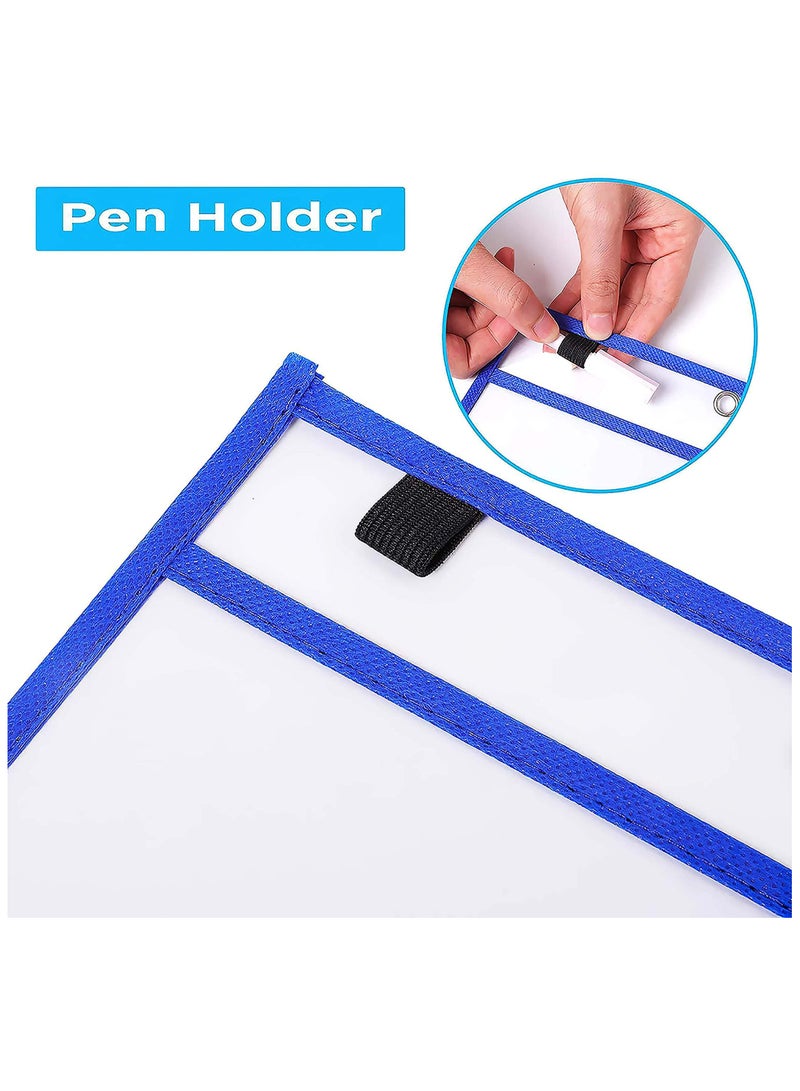 CMGTYYD CMGTYYD Dry-Erase Pockets Clear Reusable Plastic Sleeves Olefu Assorted Colors Special Design Waterproof Pocket for Classroom, School, Office, Home for Teachers, Students, Home, Offices and More.  - Image 5