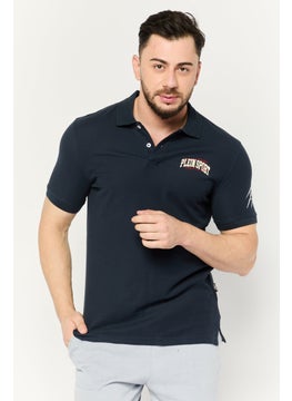 Men Sportswear Fit Short Sleeves Outdoor Polo, Navy