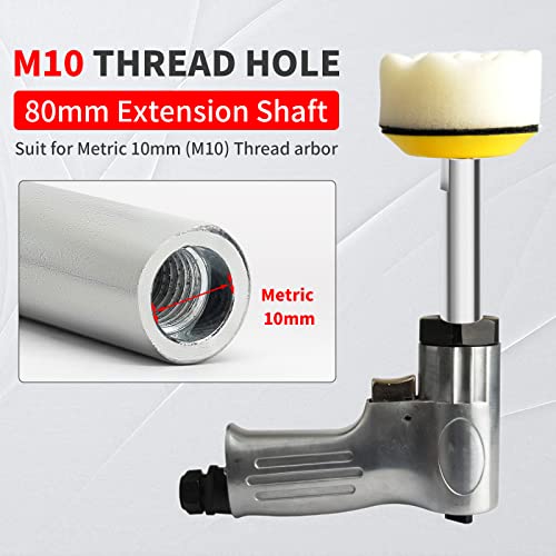 Rierdge Angle Grinder Extension Shaft Connecting Rod, M10 Thread Hole 80mm Extension Shaft Stainless Steel Rotary Extension Shaft for 100 Type Angle Grinder, 3 Pcs - Image 3