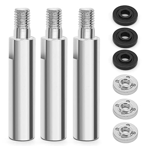 Rierdge Angle Grinder Extension Shaft Connecting Rod, M10 Thread Hole 80mm Extension Shaft Stainless Steel Rotary Extension Shaft for 100 Type Angle Grinder, 3 Pcs - Image 1