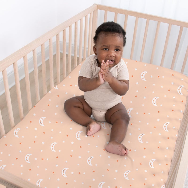 The Peanut Shell The Peanutshell 4-Pack Fitted Crib Sheet Set - Super Soft & Breathable Baby Girl or Boy Crib Sheets, Nursery Decor, Fit for Standard Mattress Cover- Boho - Image 5