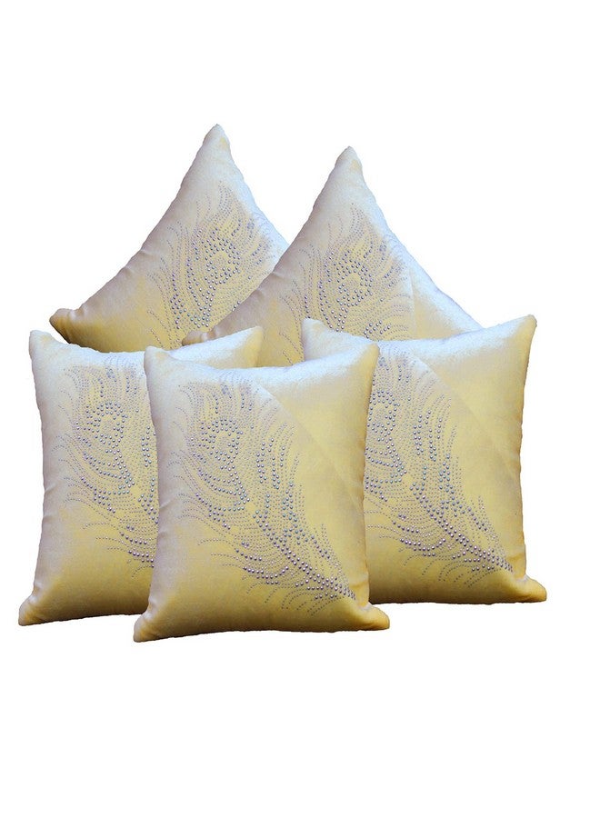JDX JDX Big Velvet Cushion Cover (24 x 24 inches,) -Pack of 5 Pcs (24x24 Inches) (Cream)  - Image 1