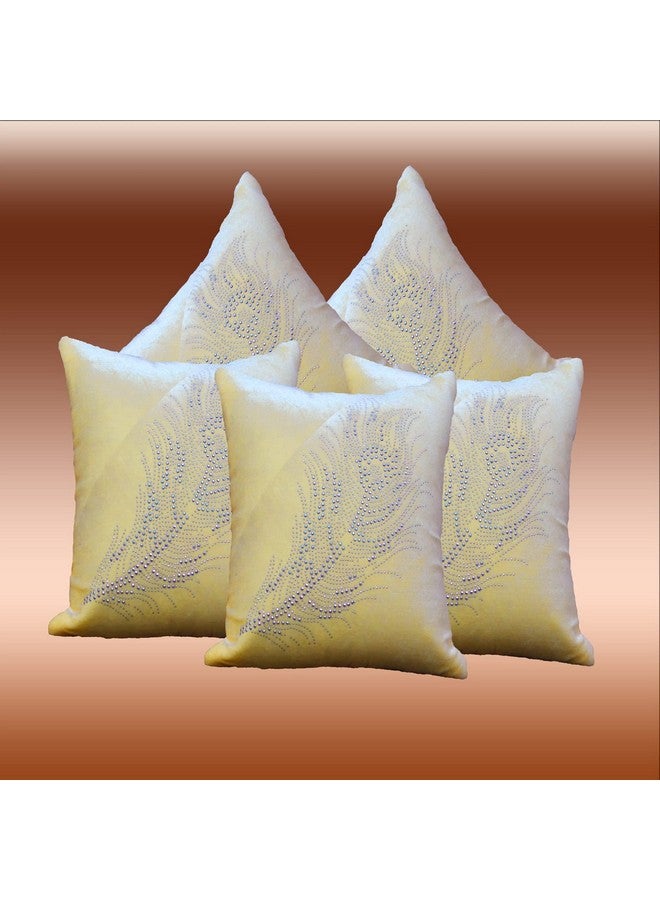 JDX JDX Big Velvet Cushion Cover (24 x 24 inches,) -Pack of 5 Pcs (24x24 Inches) (Cream)  - Image 3