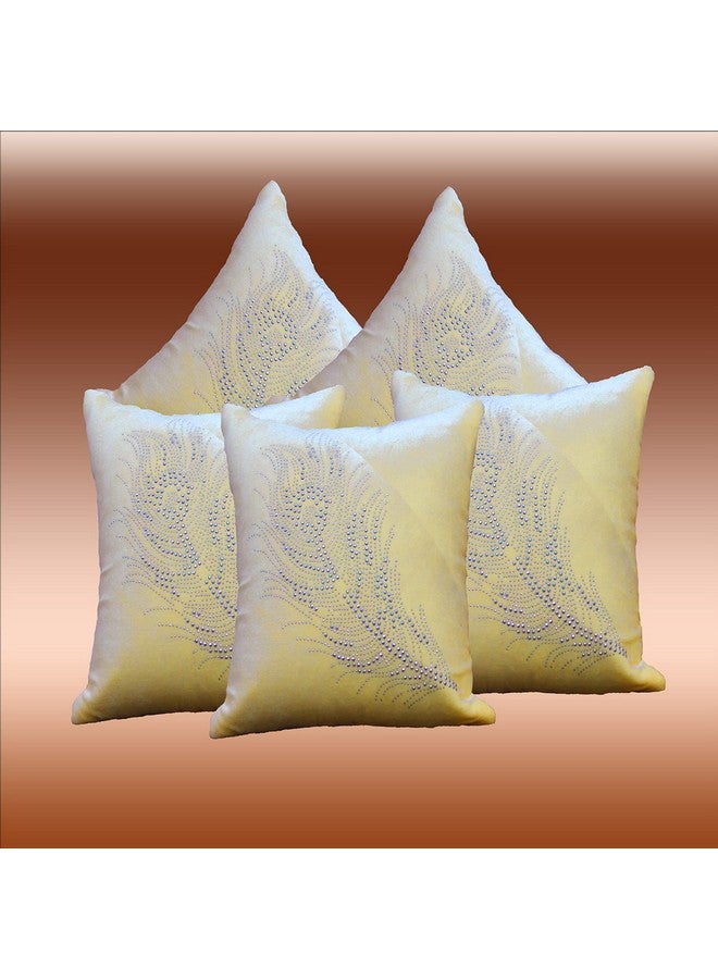 JDX JDX Big Velvet Cushion Cover (24 x 24 inches,) -Pack of 5 Pcs (24x24 Inches) (Cream)  - Image 2