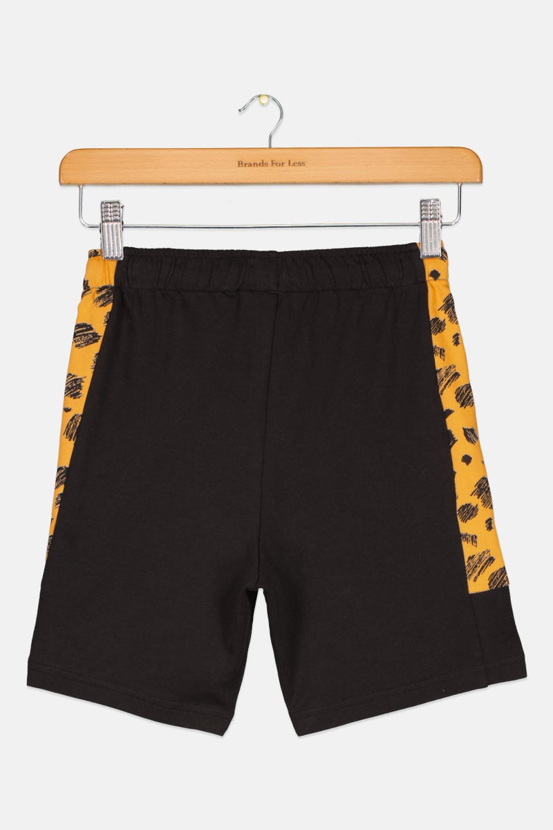 PUMA Kids Boy Colorblock Drawstring Shorts, Black Combo  - Image 2